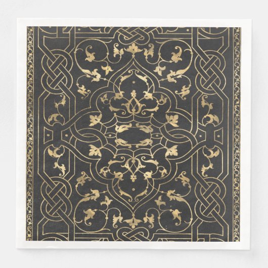 Vintages Verziertes Gold Serviette (Vorderseite)