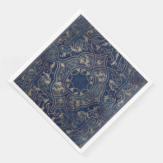 Vintages Verziertes Gold Serviette (Ecke)