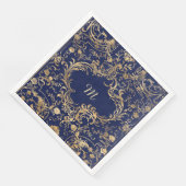 Vintages Verziertes Gold Serviette (Ecke)