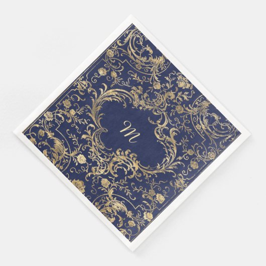 Vintages Verziertes Gold Serviette (Ecke)