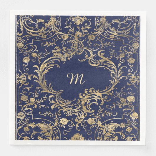 Vintages Verziertes Gold Serviette (Vorderseite)