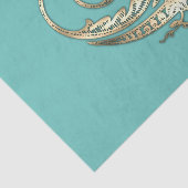 Vintages Verziertes Goldmonogramm Seidenpapier (Ausschnitt)