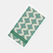 Vintages Verziertes Jugendstil-Grün Personalisiert Serviette (Ecke)