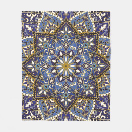 Vintages verziertes Muster mit Blumenelementen. Or Fleecedecke (Vorderseite)