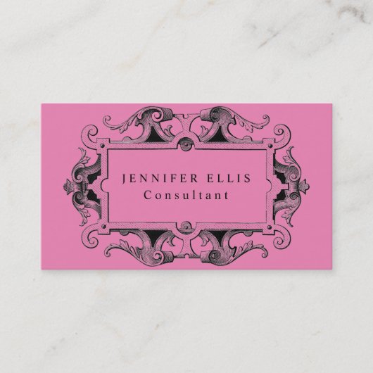 Vintages Verziertes Muster Original Visitenkarte (Vorderseite)