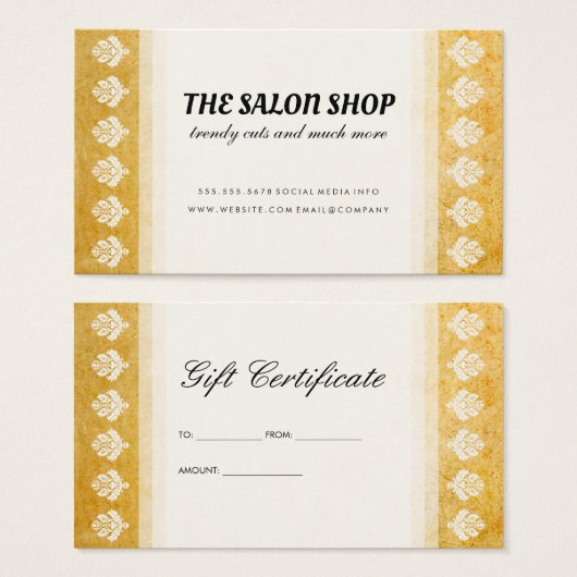 Vintages Verziertes Musterzertifikat (Vorne & Hinten)