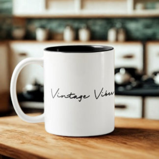 Vintages Vibes Zitat Zweifarbige Tasse