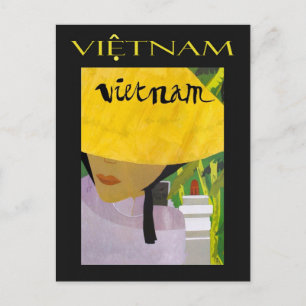 Vintages Vietnam Reiseplakat Postkarte