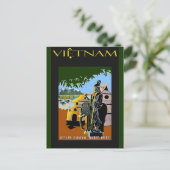 Vintages Vietnam Tourismus Reiseplakat Postkarte (Stehend Vorderseite)
