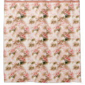 Vintages Viktorianisch rosa Blumenmuster Duschvorhang (Vorderseite)