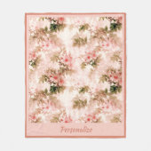 Vintages Viktorianisch rosa Blumenmuster Elegantes Fleecedecke (Vorderseite)