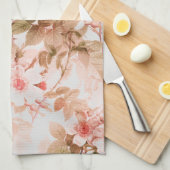 Vintages Viktorianisch rosa Blumenmuster Geschirrtuch (Viertel Falte)