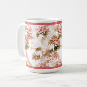 Vintages Viktorianisch rosa Blumenmuster Kaffeetasse (Vorderseite Links)
