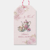 Vintages Viktorianisch-rosa-rosa-Brauttee-Gastgesc Geschenkanhänger (Vorderseite)