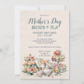 Vintages Viktorianisch Tee Party Brunch Event Einladung (Vorderseite)