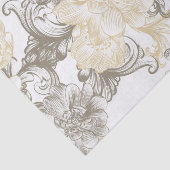 Vintages viktorianisches beige Blumenrebemuster Seidenpapier (Ausschnitt)