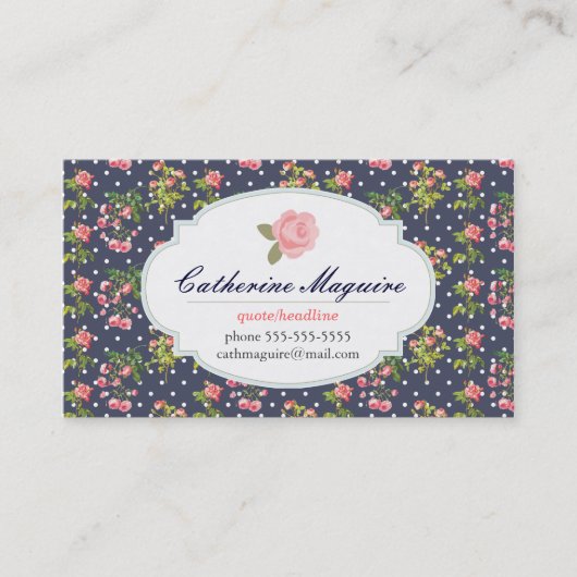 Vintages viktorianisches Blumen irgendein Beruf Visitenkarte (Vorderseite)