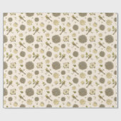 Vintages viktorianisches Blumen- und Vögel Geschenkpapier (Flach)