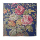 Vintages Viktorianisches Blumenchintz Fliese (Vorderseite)