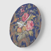 Vintages Viktorianisches Blumenchintz Große Wanduhr (Winkel)