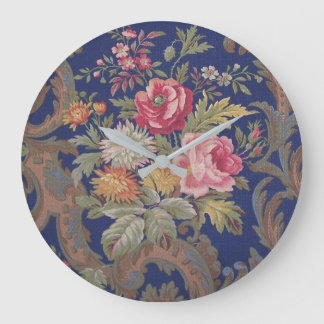 Vintages Viktorianisches Blumenchintz Große Wanduhr