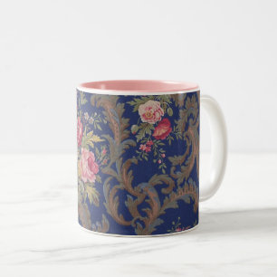 Vintages Viktorianisches Blumenchintz Zweifarbige Tasse