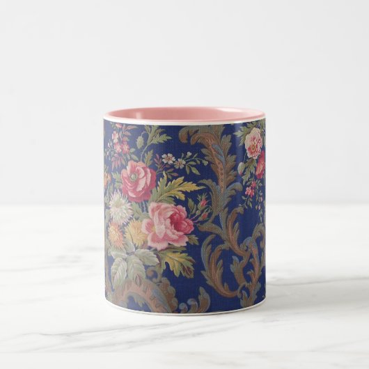 Vintages Viktorianisches Blumenchintz Zweifarbige Tasse (Mittel)