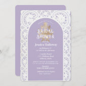 Vintages Viktorianisches Brautparty Pastel Lilac Einladung (Vorne/Hinten)