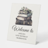 Vintages Viktorianisches Buch Geburtstag Willkomme Sockelschild (Vorderseite)