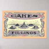 Vintages Viktorianisches Cake-Werbeplakat Poster (Vorne)