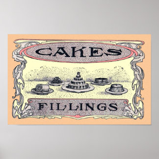 Vintages Viktorianisches Cake-Werbeplakat Poster