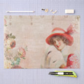 Vintages Viktorianisches Damendekoupage Tissue Pap Seidenpapier (Handwerk)