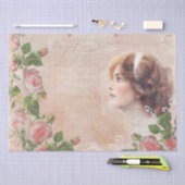 Vintages Viktorianisches Damendekoupage Tissue Pap Seidenpapier (Handwerk)