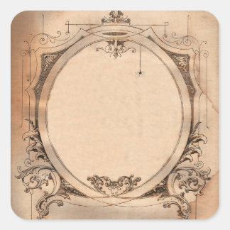 Vintages Viktorianisches Dandy-Chic-Label Quadratischer Aufkleber