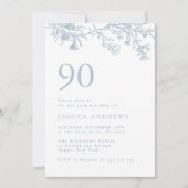 Vintages Viktorianisches Elegant 90. Geburtstag Einladung (Vorderseite)