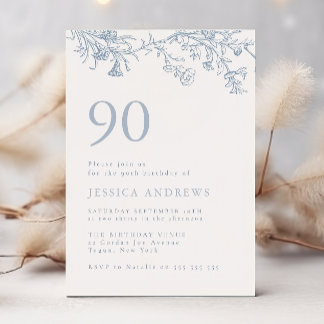 Vintages Viktorianisches Elegant 90. Geburtstag Einladung