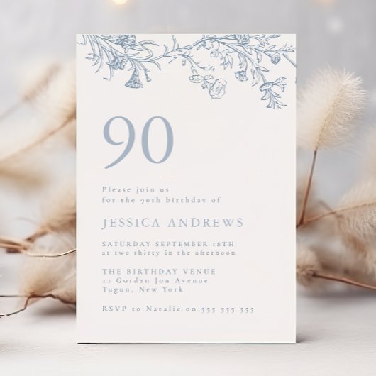 Vintages Viktorianisches Elegant 90. Geburtstag Einladung