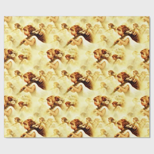 Vintages Viktorianisches Engelmuster Geschenkpapier (Flach)