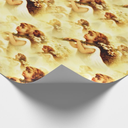 Vintages Viktorianisches Engelmuster Geschenkpapier (Ecke)