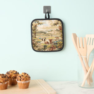 Vintages Viktorianisches Era Pastoral Farm Scene M Topflappen