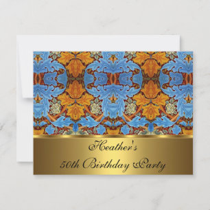 Vintages Viktorianisches Floral St. James 1880 Gol Einladung