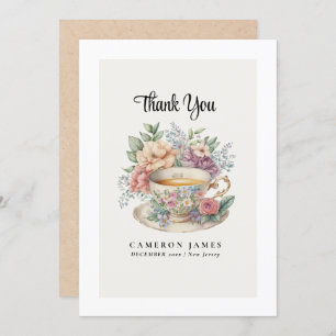 Vintages Viktorianisches Floral Teacup Rose Teezer Dankeskarte