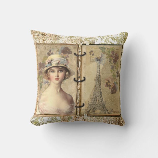 Vintages viktorianisches französisches kissen (Vorderseite)