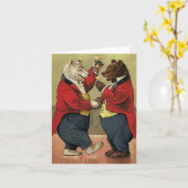 Vintages Viktorianisches Glück, Homosexuell, tanze Karte (Gelbe Blume)