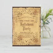 Vintages Viktorianisches Gothic HexenHalloween-Par Einladung (Stehend Vorderseite)