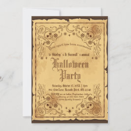 Vintages Viktorianisches Gothic HexenHalloween-Par Einladung