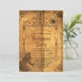 Vintages Viktorianisches Gothic HexenHalloween-Par Einladung (Stehend Vorderseite)