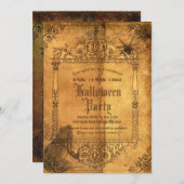 Vintages Viktorianisches Gothic HexenHalloween-Par Einladung (Vorne/Hinten)