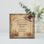Vintages Viktorianisches Gothic HexenHalloween-Par Einladung (Stehend Vorderseite)