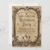 Vintages Viktorianisches gotisches Halloween Einladung (Vorderseite)